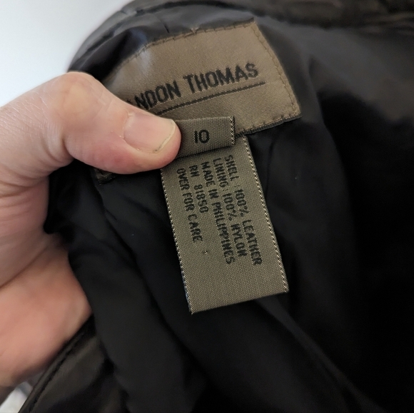 Vintage 90s Y2K Black Leather Straight Leg Pants Minimalist - Picture 13 of 15